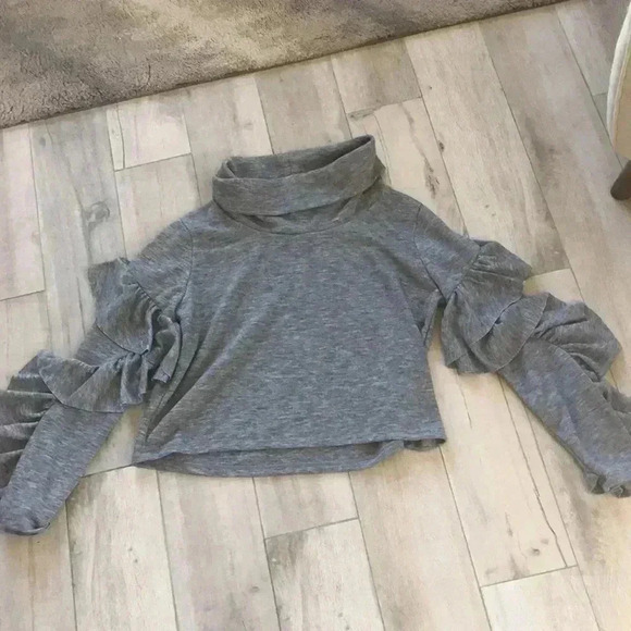 Leith funnel neck ruffle top - Picture 2 of 6